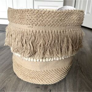 Boho Fringe Foldable Storage Basket